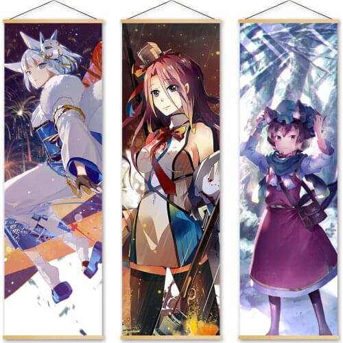 Canvas Home Decoration Yae Sakura Wall Artwork Painting Solid Wood Hanging Scrolls Print Modern Japan Animation Picture Poster