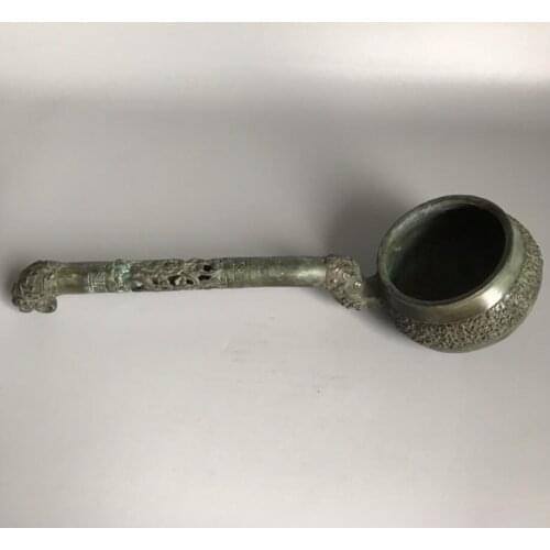 China brass archaize big Spoon crafts statue