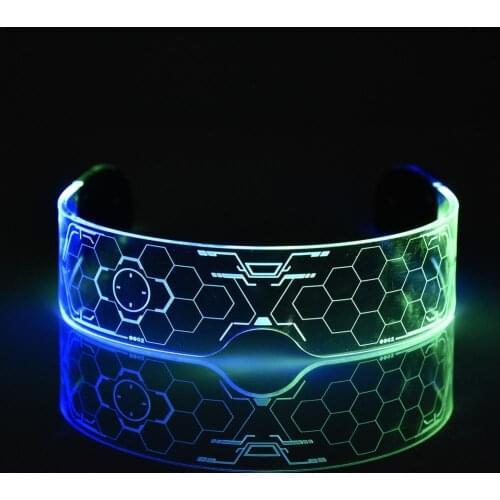 Colorful EL Luminous Glasses Led Light Up Visor Eyeglasses For Bar KTV Christmas Halloween Birthday Party New Year Decorations