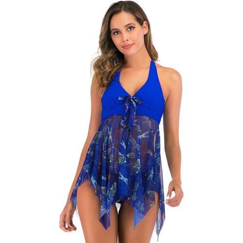 Tankini Swimsuits Women 2020 New Plus Size Swimsuit Women Two-piece Halter Bathing Suit Sexy Swimwear Women