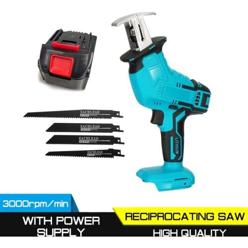 Mini Electric Saw Cordless Reciprocating Saw With 4 Saw Blades Woodworking Cutting DIY Power Saws Tool For Makita Battery 18V