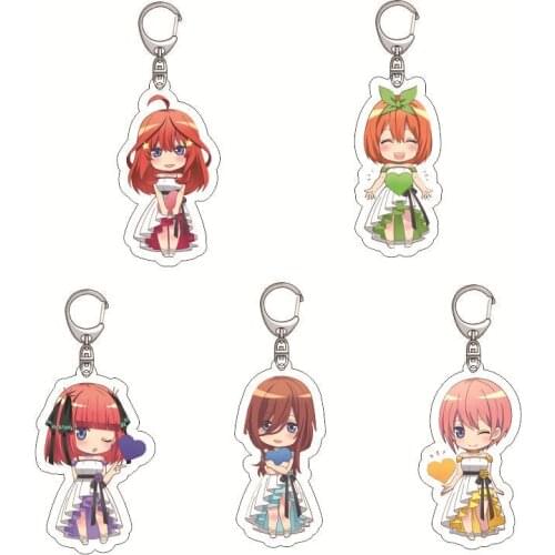 Cartoon Anime Quintessential Quintuplets Acrylic Keychain Nakano Ichika Nino Miku Yotsuba Itsuki Cute Funny Pendant Keyrings Toy
