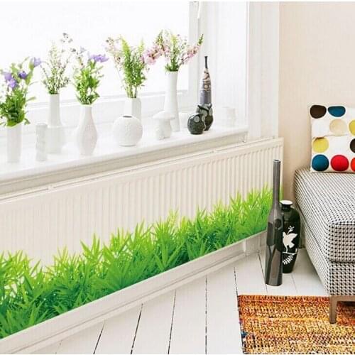 3D Fresh green grass baseboard PVC Wall Stickers Skirting kids living Room bedroom Bathroom Kitchen nursery balcony home decor
