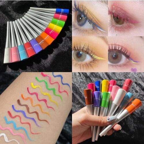 Matte Neon Colorful Eyeliner Pencil Long Lasting Waterproof Makeup Liquid Eye Liner Blue Green Eyes Cosmetics Pen Makeup Tools