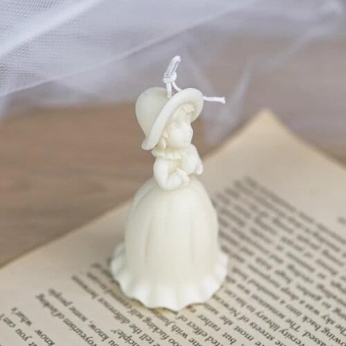 New Holy Wishing Girl Silicone Candle Mold for DIY Handmade Aromatherapy Candle Plaster Epoxy Resin Figure Statue Mould