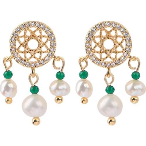 2020 new fashion women mussel pearl tassel earrings gold plated pendant earrings charming jewelry