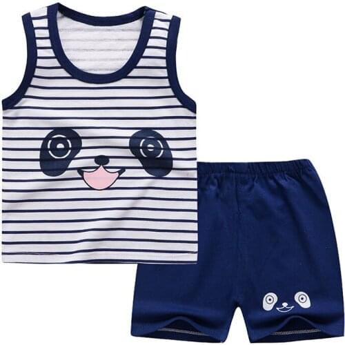 New Style Kids' Waistcoat Suit Shorts Cotton T-shirt Thin Female Baby Summer Wear Baby Suit BOYS Summer Clothes