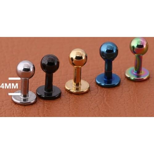 5PCs Men Women Ear Bone Prevent Allergy Piercings Lip Piercings Labret Stainless Steel Silver Color Gold Black Blue Body Jewelry