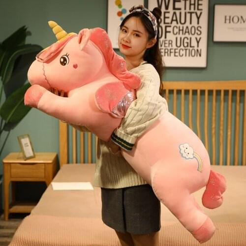 50/60/80/110cm New Cushion Pillows For Sofa Colorful Horse Pillow Unicorn Plush Toys Dolls Girl Lover ValentineS Day Gifts