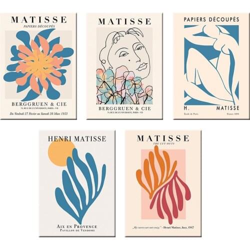 Retro Matisse Poster And Prints Abstract Nude Wall Art Canvas Painting Colorful Plant Picture For Living Room Nordic Home Decor