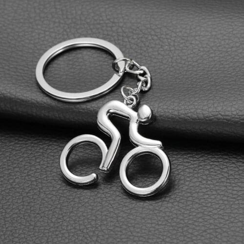 Silver Metal Bicycle Bike Cycling Riding Keychain Keyring Keyfob Key Chain Ring