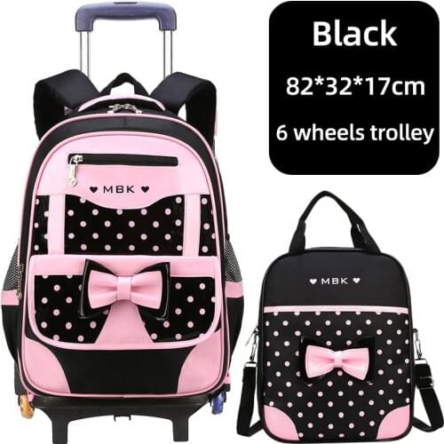 High Quality School Backpack Trolley Backpack With Wheels Waterproof School Bags For Teenage Girls Luggage Bag Children Kid Bags