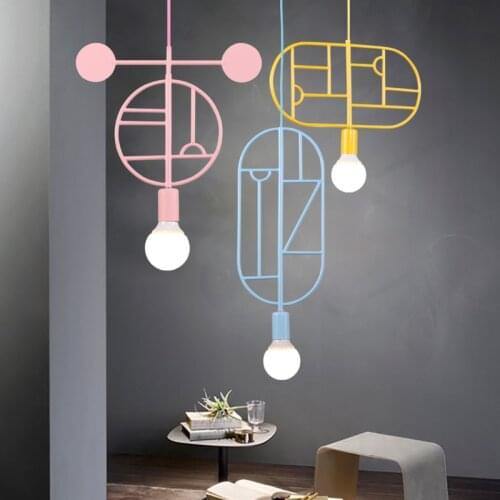 Macarone Nordic color restaurant bedroom corridor porch bar window decoration led exhibition hall Chandelier