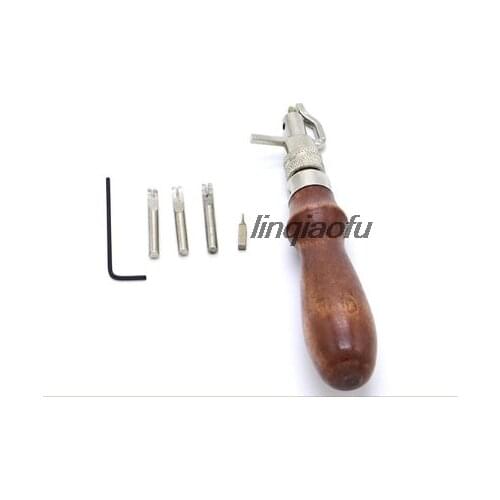 Five functions handmade cow leather art vegetable tanned leather trimming trimmer Multi-function scribe groove grooving device