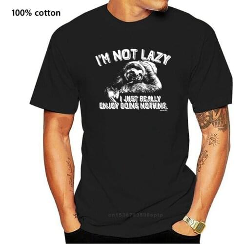 IM NOT LAZY I REALLY ENJOY DOING NOTHING Mens Funny Sloth T-Shirt Novelty Tee