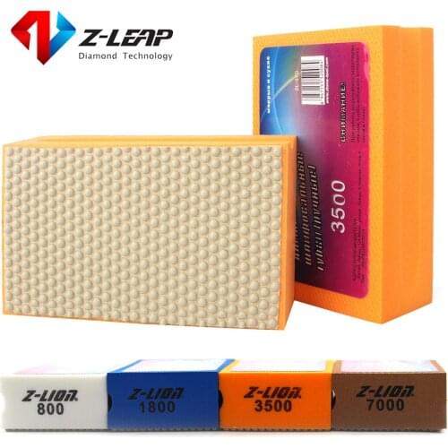 Z-LEAP 1 piece Diamond Hand Pads Resin Bond Foam-Backed Polishing Pad Glass Surface Grinding Cleaning Stone Ceramic Abrasive