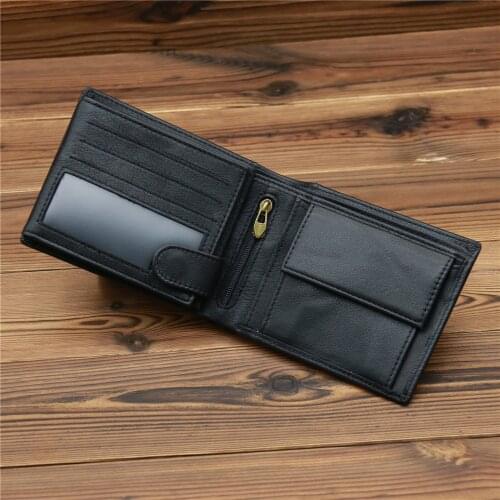 Genuine Leather Wallet for Men Money Bags Short Purse Credit Card Holder Cash Coin Pocket Male Large Solid Standard Wallets