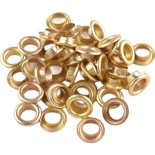 100 sets Scrapbook Eyelet gold 4*11mmMetal Eyelets For Scrapbooking DIY Embelishment for Homework Clothes Sewing Garment Eyelets