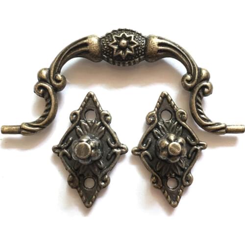 Box Holder,Suitcase Holder Arch Furniture Hardware Bronze Tone 9.6cm x3.6cm,3.3cm x2.1cm,1PC