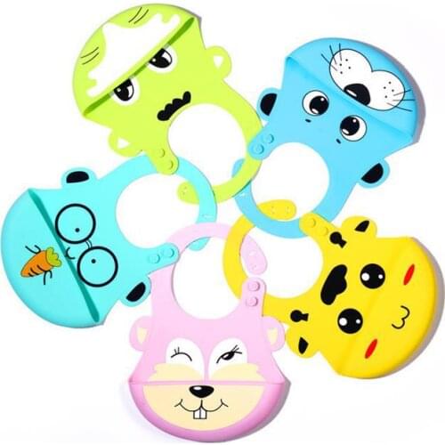 1pc Childrens Silicone Bib Baby Bib waterproof cute cartoon eating Bib newborn feeding burping cloth Waterproof Bib