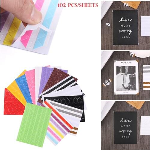 10 Sheets PVC Photo Corner Protectors Self Adhesive Stickers DIY Colorful Album Corner Scrapbook Card Frame Decoration Stickers