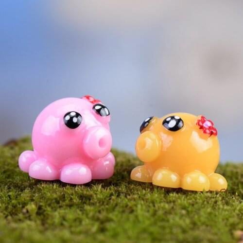 10PCS Octopus Sepia Cartoon Small Statue Mini Figurine Crafts Ornament Moss Miniatures Play House DIY Doll Toy Decor
