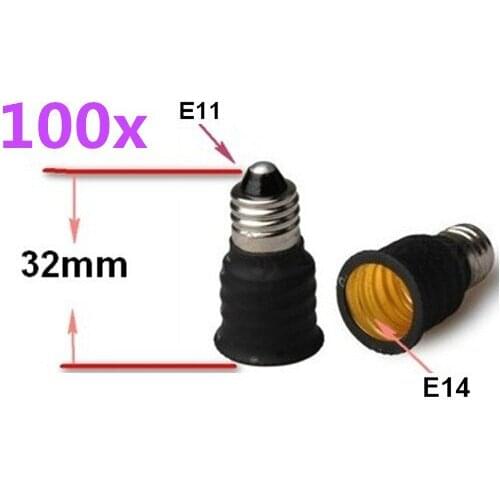 100pcs E11 to E14 LED socket adapter Led Light Lamp Bulb Holder converter Free Shipping With Tracking No