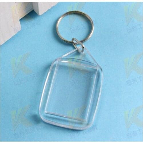 170pcs Blank Acrylic Rectangle Keychains Insert Photo Keyrings (Key ring chain) inner size 25*30MM
