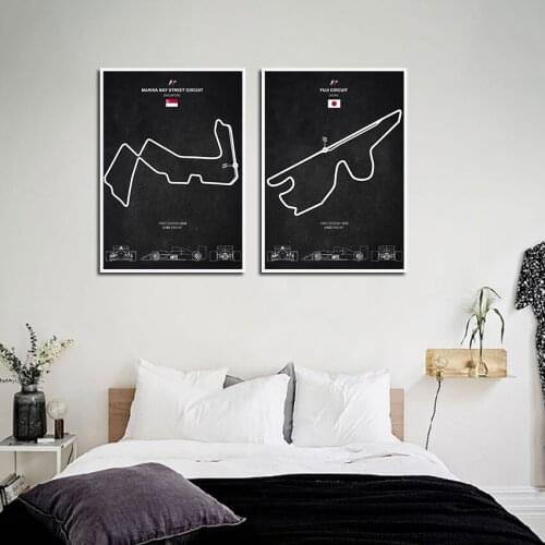 Abstract Marina Bay Street Circuit Fuji Circuit Canvas Painting Wall Art Picture Posters Print Wallpaper Living Room Decoration