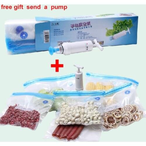 Big Vacuum bags for Food Storage With Pump Reusable Vacuum Sealer Food Packages Kitchen Organizer 20pcs/set Plastic wrap