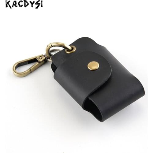 Handmade Split Leather Unisex Car Keyring Cow Leather Vintage Trend Simple Car Keys Bag Creative Pendant Fashion Key Safe Hanger