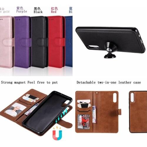 2in1 Leather Wallet Case For Samsung A70 A50 A30 A20 M20 M10 For Huawei Y7 Y6 2019 Removable Photo ID Card Slot Flip Pouch 40PCS