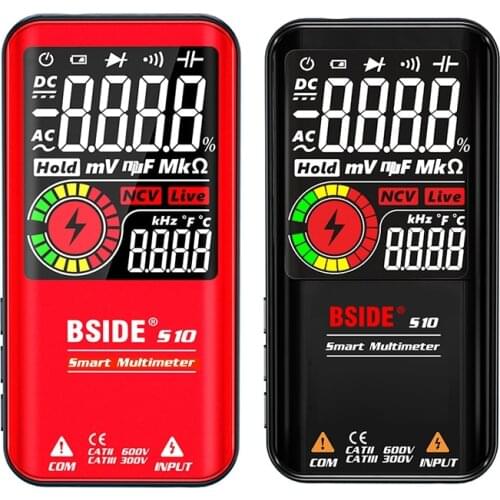 BSIDE Digital Smart Multimeter Color LCD Display 9999 Digital DC AC Voltage Capacitor Ohm Diode NCV Hz Tester DMM