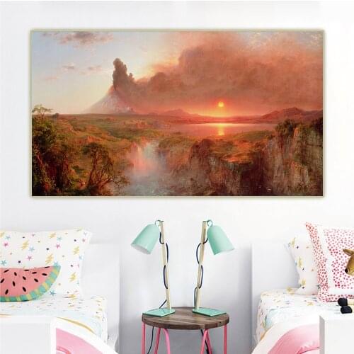 Citon Frederic Edwin Church《Cotopaxi》Canvas Art Oil Painting Artwork Poster Picture Backdrop Wall Decor Home Decoration