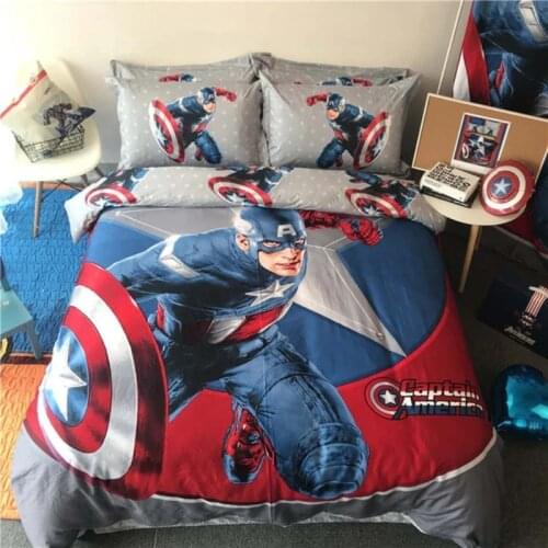 Disney The Avengers Captain America Beddings 3d Comforter Set Twin Queen Size Boy Christmas Gift Duvet Cover Pillowcases Decor