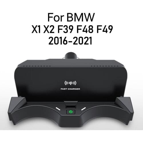 For BMW X1 F48 F49 X2 F39 2016-2021 15W Central Control Cigarette Lighter To Install Mobile Phone Wireless Charging Board