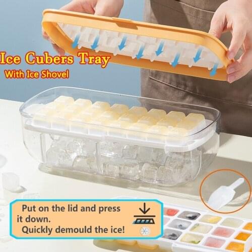 Ice Cube Tray Maker Box Mould With Container Bowl Ice Cube Easy Detach ice cube mold ice tray kitchen accessories
