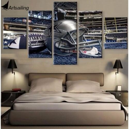 HD print 5 piece canvas painting American football Rugby Helmet sport painting wall pictures for living room poster HA-076B