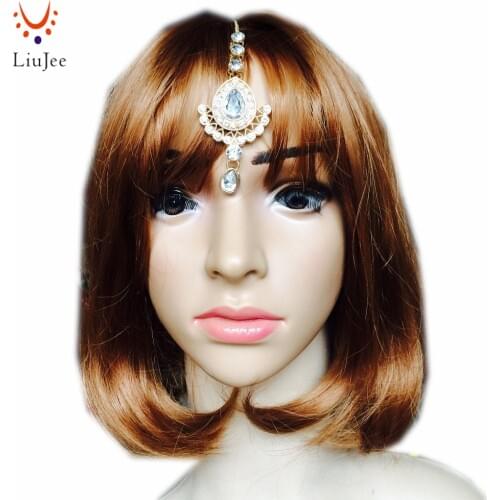 Crystal Drop Hair Clip Tikka Indian Forehead Jewelry Forehead Hair Chains For Women,for wedding KD100