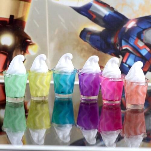 10pcs Kawaii Ice Cream Cup Flat Back Resin Cabochons Scrapbooking Diy Jewelry Craft Decoration Accessories