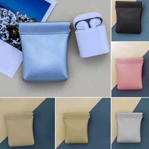 Mini Short Wallet Money Change Portable Card Holder For Girl Headphone Bag Earphone Organizer Bag Unisex Pu Leather Coin Purse