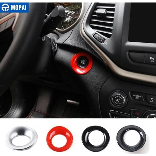 MOPAI ABS Car Interior Engine Start Stop Ignition Switch Decoration Cover Ring Stickers for Jeep Cherokee 2014 Up Car Styling