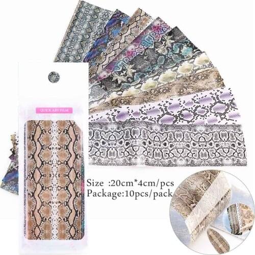 10Pcs/Bag Nail Art Foil Transfer Sticker Set Serpentine Nail Polish Foil Adhesive Decals Butterfly Flower Pattern Sticker 4x20cm