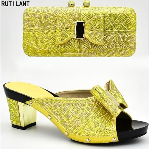 New Italian Shoes with Matching Bags for Wedding Italy Women Shoes High Heel African Shoes and Bags Matching Set for Wedding