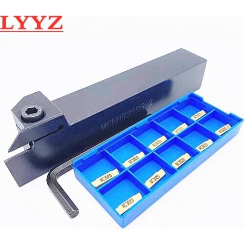 MGEHR / MGEHL 1010 / 1212 / 1616 / 2020 / 2525-2 outer circle slotting cutter bar+MGMN200 G NC3020 PC9030 Slot blade