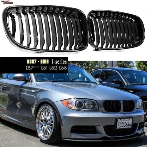 Carbon Fiber Front Kidney Grille for BMW 1 Series 2007 - 2013 (1st Generation) E87 E81 Hatchback, E82 Coupe, E88 Convertible, 1M