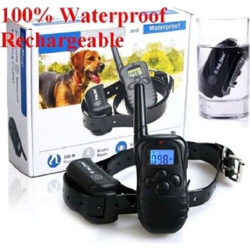 Petrainer PET998DB Rechargeable Waterproof Remote Pet Dog Trainer/Training Collar/Shock Collar With 300M Range