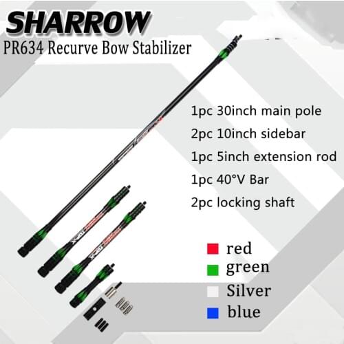 1Set PR634 Recurve Bow Stabilizer System Damping Balance Rod Competition Stabilizer Shooting Hunting Bow And Arrow Accessories