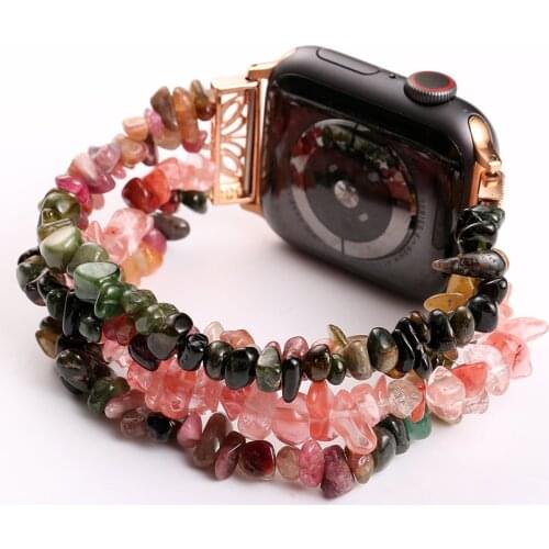 Handwork band for Apple Watch 38mm 42mm SE 6 5 4 44mm 40mm Natural Colorful Jasper Bracelet for Apple Watch 3/2/1 Accessories