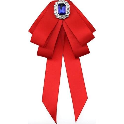 British College Sweet Collar Shirt Ribbon Bow Tie Girl Alloy Rhinestone Butterfly Groom Wedding Party Suit Work Crystal Bowtie